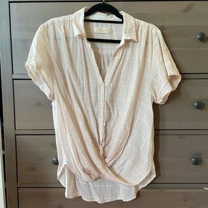 Anthropologie plaid blouse